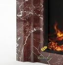 Marble fireplace | Red stepped geometric | 59 Inch Width | Rosso Levanto
