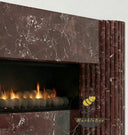 Dark Red Marble fireplace surround | Modern Fluted Design | 63 Inch Width | Rosso Levanto