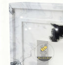 marble white fireplace | Geometric Stepped Design | Width 59 Inch | Panda White