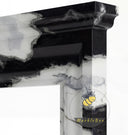 white marble surround fireplace | Dramatic black veined | Width 59 Inch | Panda White