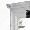 white marble surround fireplace | Dramatic black veined | Width 59 Inch | Panda White