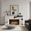 modern marble mantel in Panda White - Image 2