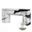 modern marble mantel | sleek geometric profile | 63 Inch Width | Panda White