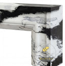 modern marble mantel | sleek geometric profile | 63 Inch Width | Panda White