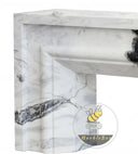modern marble mantel | sleek geometric profile | 63 Inch Width | Panda White