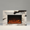 bespoke marble fireplace in Panda White - Image 1