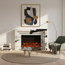 bespoke marble fireplace in Panda White - Image 2