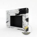bespoke marble fireplace in Panda White - Image 4