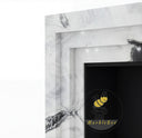 bespoke marble fireplace in Panda White - Image 6