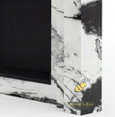 bespoke marble fireplace in Panda White - Image 7