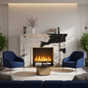 marble fire surrounds for sale | Bold Black Veining | Width: 59" | Panda White