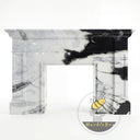 marble fire surrounds for sale | Bold Black Veining | Width: 59" | Panda White
