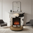 black white marble fireplace in Panda White - Image 2