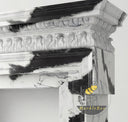 black white marble fireplace in Panda White - Image 5