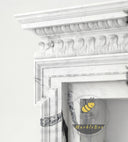 black white marble fireplace | Ornate carved frieze | Height 53.15 Inch | Panda White