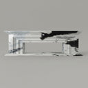 Panda white marble fireplace | modern stepped facade | Height: 21.6" | Panda White marble