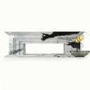 Panda white marble fireplace | modern stepped facade | Height: 21.6" | Panda White marble