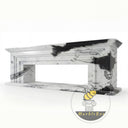 Panda white marble fireplace | modern stepped facade | Height: 21.6" | Panda White marble