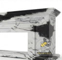 Panda white marble fireplace | modern stepped facade | Height: 21.6" | Panda White marble
