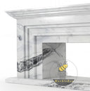 Panda white marble fireplace | modern stepped facade | Height: 21.6" | Panda White marble