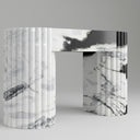 white marble surround fireplace in Panda White - Image 1