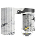 white marble surround fireplace | Fluted modern columns | 59 Inch Width | Panda White
