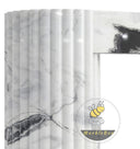 white marble surround fireplace | Fluted modern columns | 59 Inch Width | Panda White
