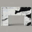 marble fireplace mantel | bold contrast veining | 59 Inch Width | Panda White