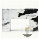 marble fireplace mantel | bold contrast veining | 59 Inch Width | Panda White