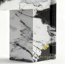 marble fireplace mantel in Panda White - Image 7