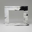 modern marble fireplace in Panda White - Image 1