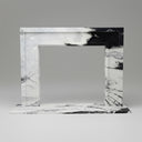 modern marble fireplace in Panda White - Image 1