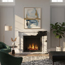 modern marble fireplace | bold contrasting veins | Width: 59" | Panda White