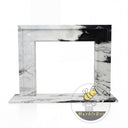 modern marble fireplace | bold contrasting veins | Width: 59" | Panda White