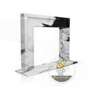 modern marble fireplace | bold contrasting veins | Width: 59" | Panda White