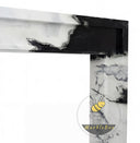 modern marble fireplace | bold contrasting veins | Width: 59" | Panda White