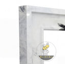 modern marble fireplace | bold contrasting veins | Width: 59" | Panda White
