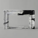 modern marble fire surround | Bold Black Veining | Width 59 Inch | Panda White