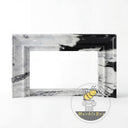 modern marble fire surround | Bold Black Veining | Width 59 Inch | Panda White