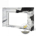 modern marble fire surround | Bold Black Veining | Width 59 Inch | Panda White