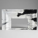 black white marble mantel | stepped modern profile | Width: 59.06 Inch | Panda White