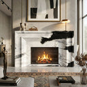black white marble mantel | stepped modern profile | Width: 59.06 Inch | Panda White