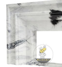 black white marble mantel | stepped modern profile | Width: 59.06 Inch | Panda White