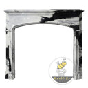 black marble fireplace surround | arched high-contrast stone | 59 Inch Width | Panda White