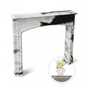 black marble fireplace surround | arched high-contrast stone | 59 Inch Width | Panda White