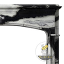 black marble fireplace surround | arched high-contrast stone | 59 Inch Width | Panda White