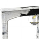 black marble fireplace surround | arched high-contrast stone | 59 Inch Width | Panda White
