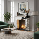 modern marble hearth in Panda White - Image 2