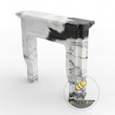 modern marble hearth in Panda White - Image 4