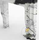 modern marble hearth in Panda White - Image 7